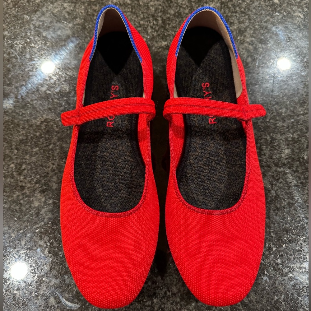 Rothy’s Size 9.5 Flame Red Square Mary Jane